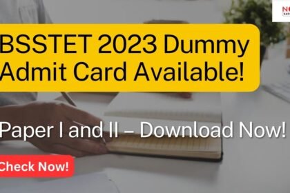 BSSTET 2023 Dummy Admit Card