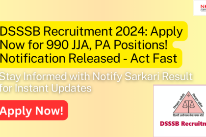 DSSSB Recruitment 2024