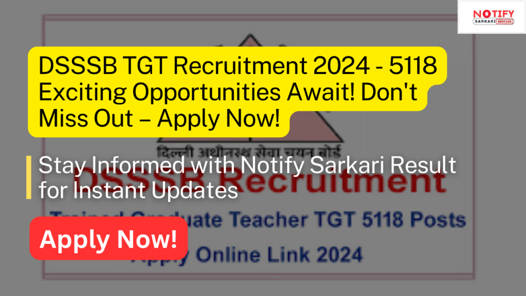 DSSSB TGT Recruitment 2024