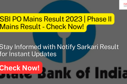 SBI PO Mains Result 2023