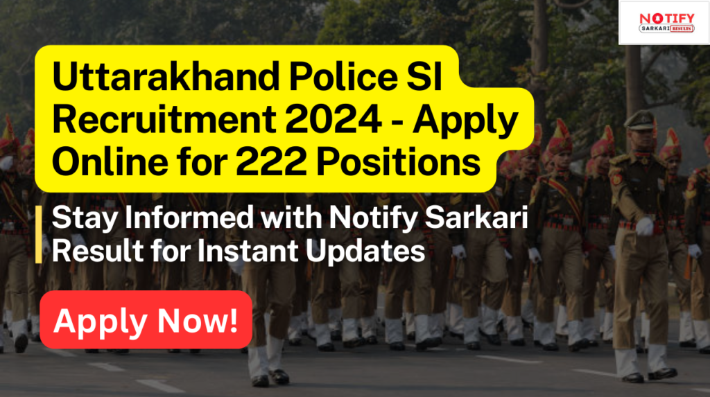 Uttarakhand Police SI Recruitment 2024