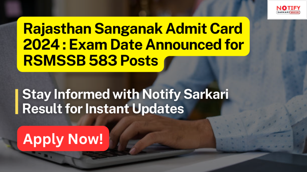 Rajasthan Sanganak Admit Card 2024