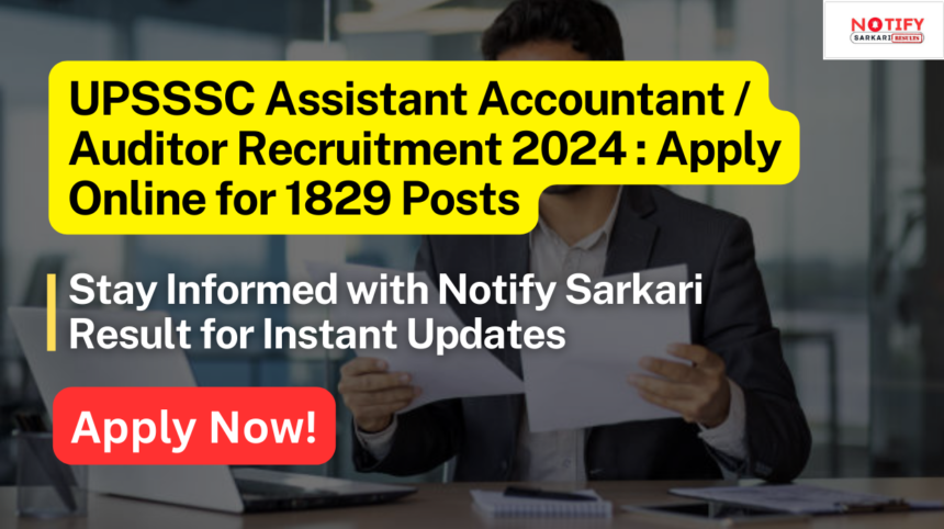 UPSSSC Assistant Accountant Auditor Recruitment 2024