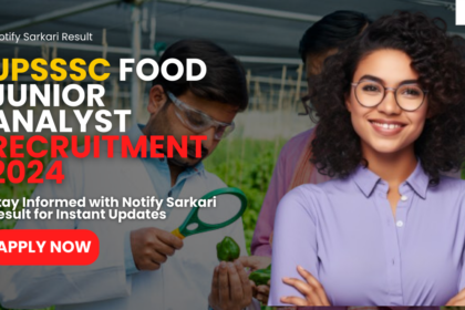 UPSSSC Junior Analyst Food Recruitment 2024