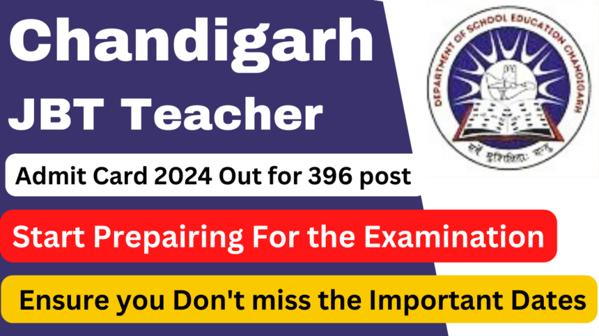 Chandigarh JBT Teacher Admit Card 2024 Out