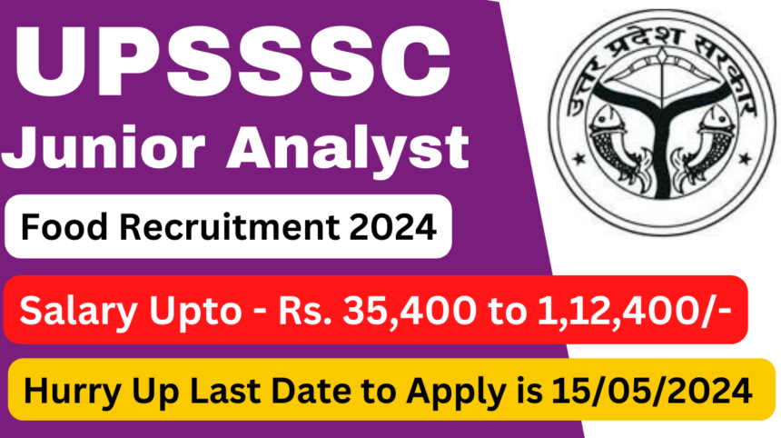UPSSSC Junior Analyst Food Recruitment 2024